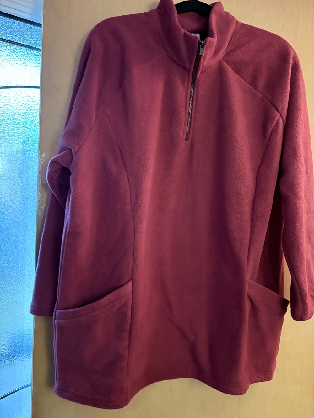 Avenue Raspberry Half-Zip Fleece Pullover - Picture 2 of 3